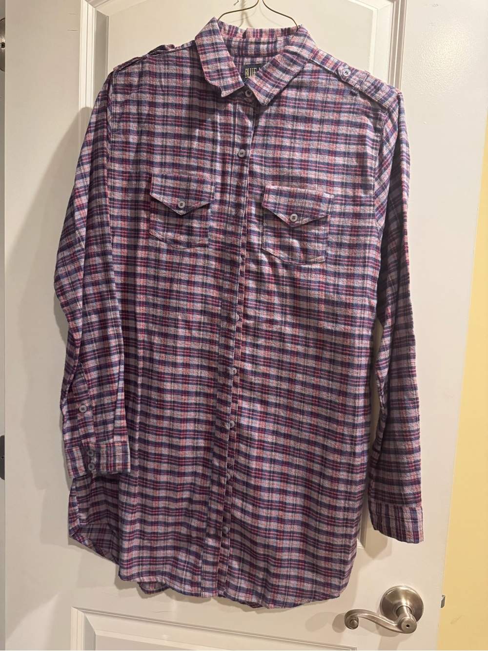 Women's Purple Plaid Button-Down Shirt